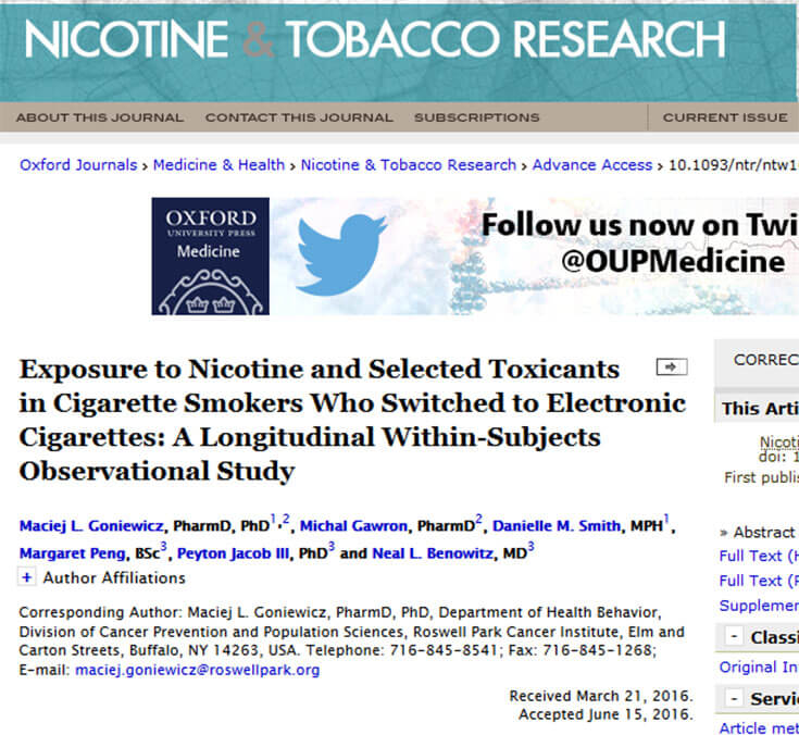nicotine tobacco research